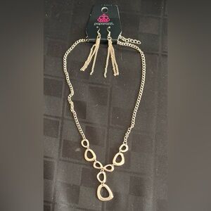 Paparazzi Elegant Gold Necklace and Earring Set